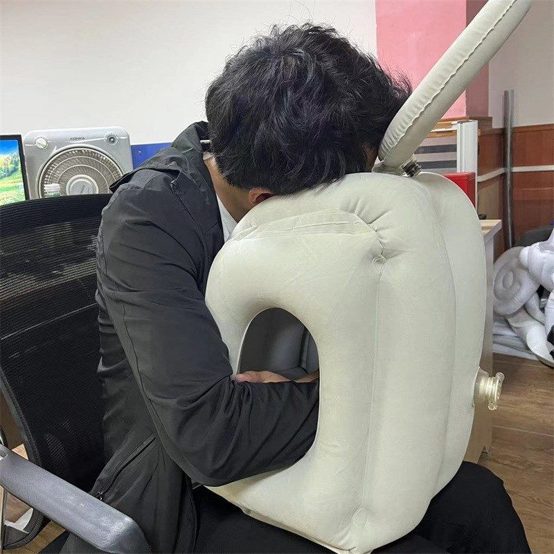 旅行飞机充气抱枕睡觉 户外午休枕趴趴枕便携 护颈充气枕厂家