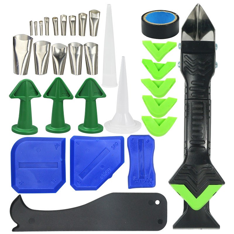 31件套美缝工具填缝喷嘴涂抹器密封胶去除刮刀修整用