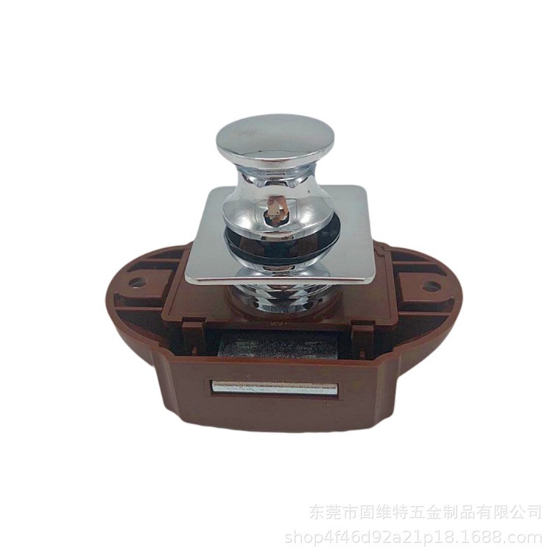 现货房车按压锁游艇船舶RV配件锌合金按钮式弹跳锁家具抽屉锁