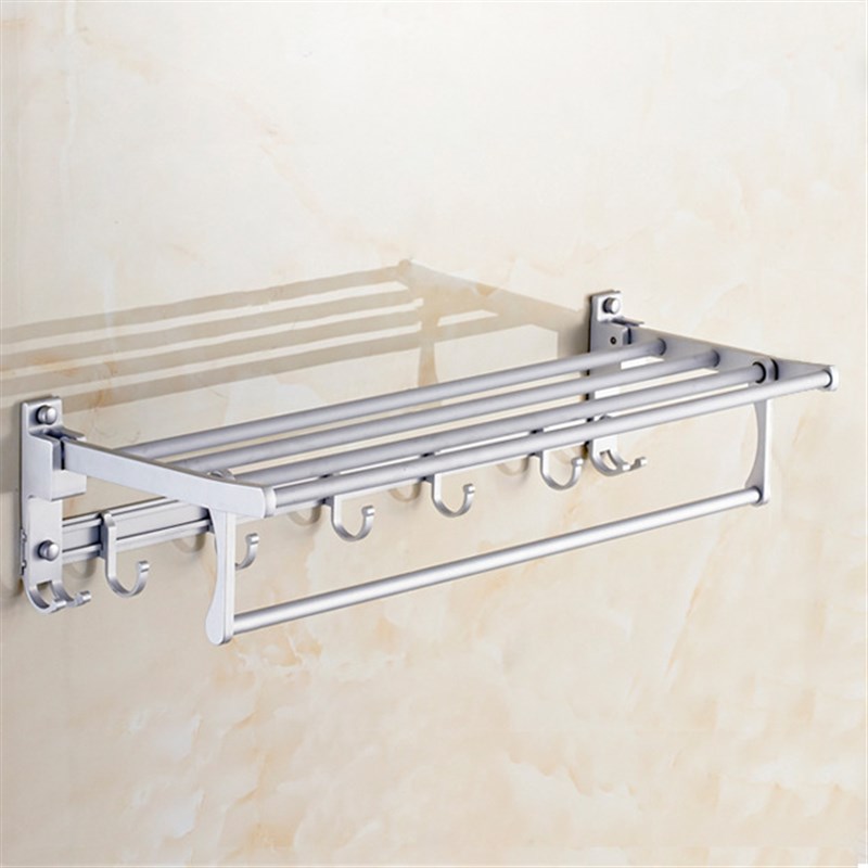 8110 太空铝活动折叠毛巾架 卫浴浴室挂件 五金卫生间置物浴巾架
