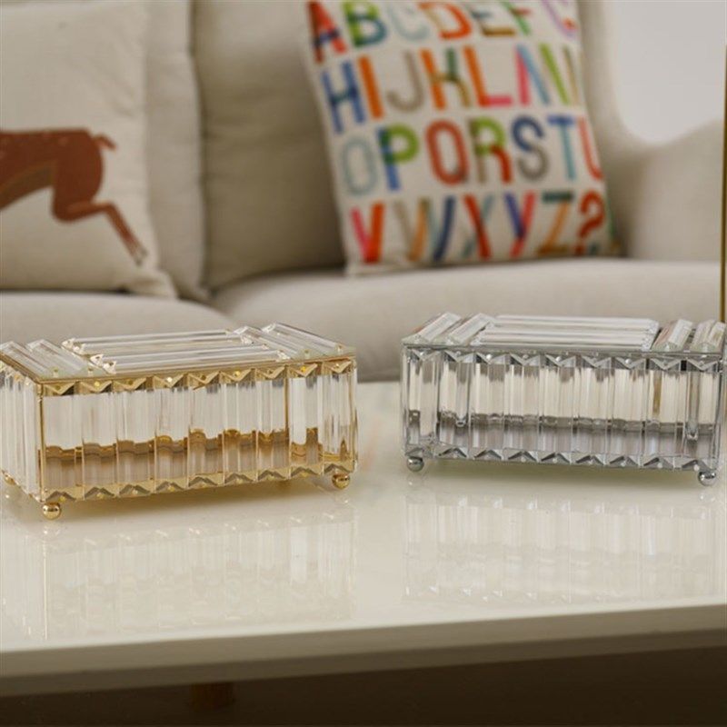 水晶纸巾盒创意纸巾盒抽纸盒餐巾纸透明收纳盒金属工艺品桌面摆件,收纳整理,纸巾盒,淘宝优惠券,粉丝福利购,淘宝优惠卷