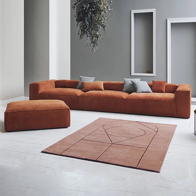 北欧意式沙發豆腐模块客厅直排布艺简约现代灯芯绒沙发宽坐深sofa
