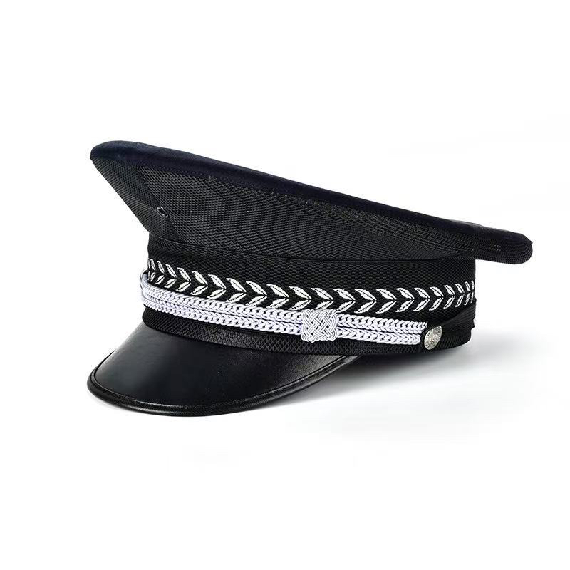 正品藏青大檐帽新款春秋布弯顶夏网大盖帽交巡演出