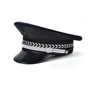 正品藏青大檐帽新款春秋布弯顶夏网大盖帽交巡演出