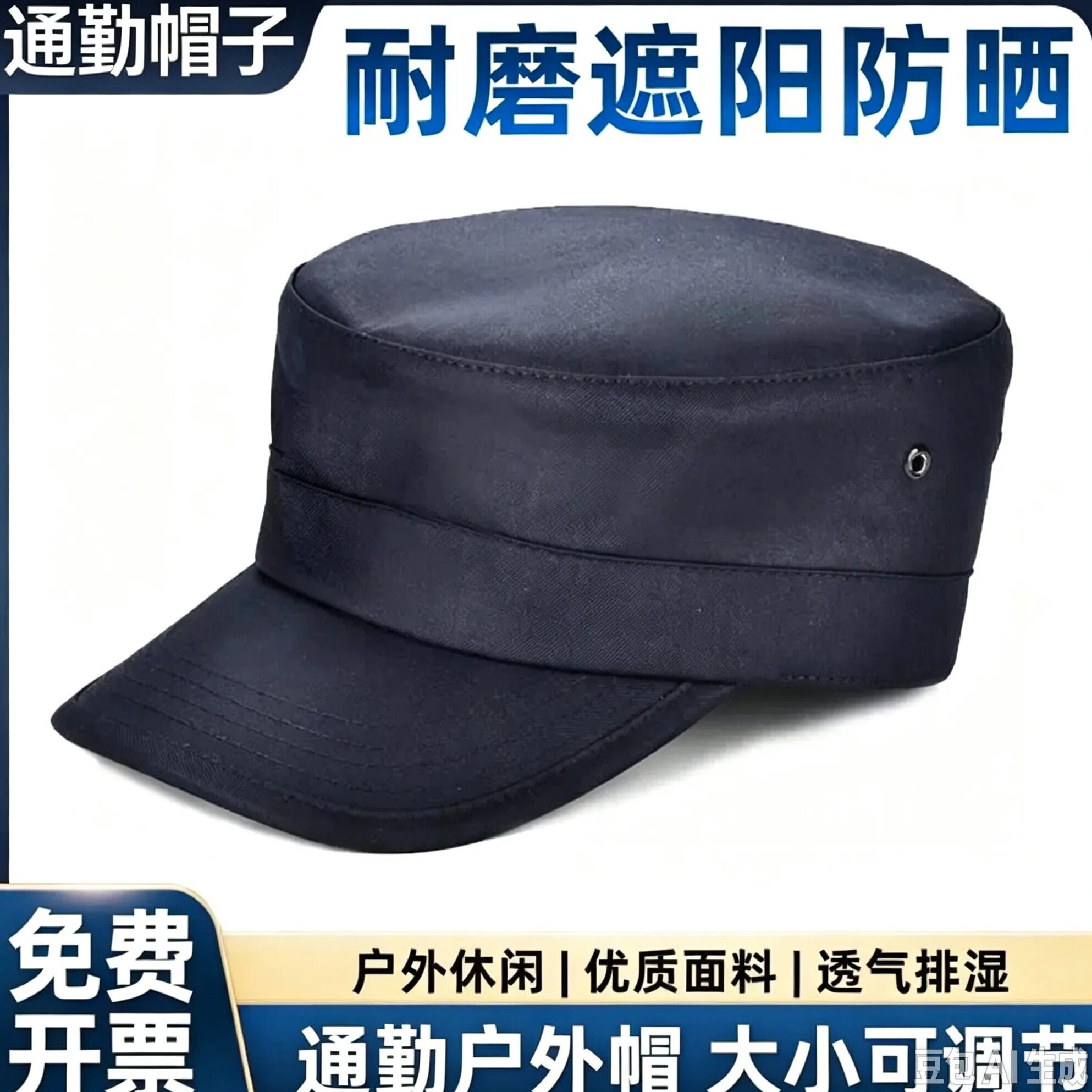 夏季春秋冬款保安工作帽户外男透气网眼遮阳帽半网物业门卫户外帽