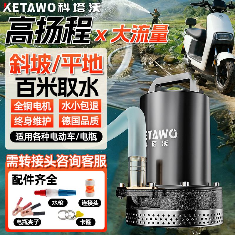 电动车专用抽水泵12V48V60V72V农用J灌溉井水小型直流不锈钢潜水