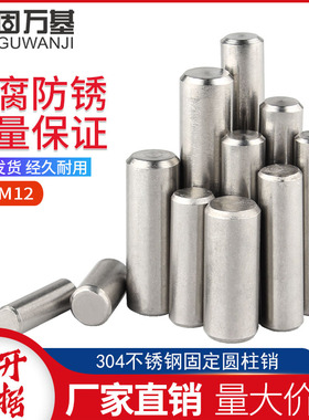 304不锈钢圆柱销 定位销 固定销 销钉 实心销子国标M5M6M8WM10/M1