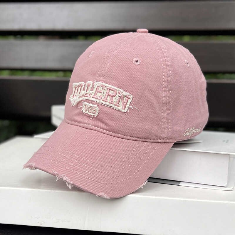 2025新款SAYA破洞棒球帽男女情侣刺绣软顶遮阳显脸小宽檐鸭舌帽