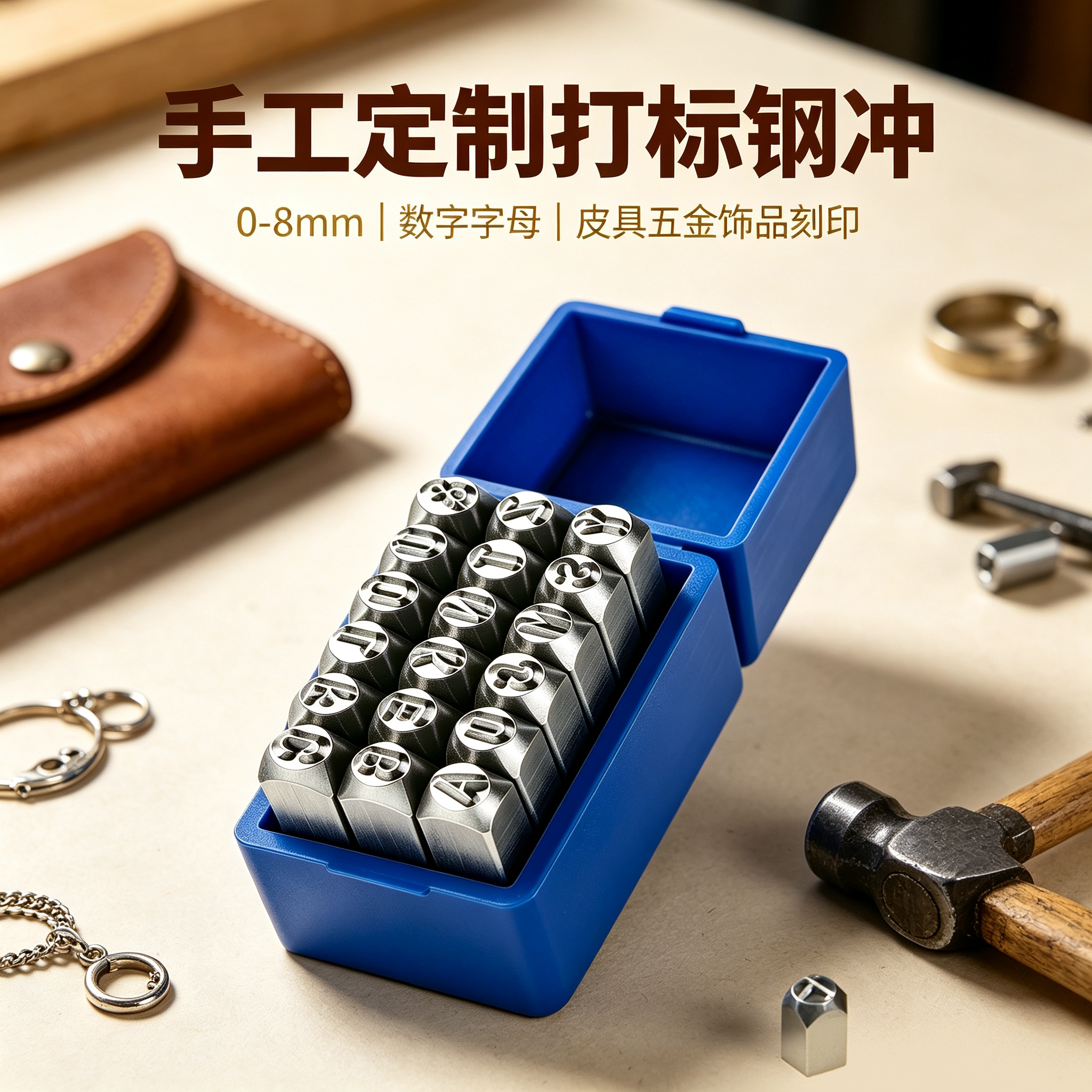 手工定制打标钢冲0-8mm数字字母皮具五金饰品清晰刻印标记工具