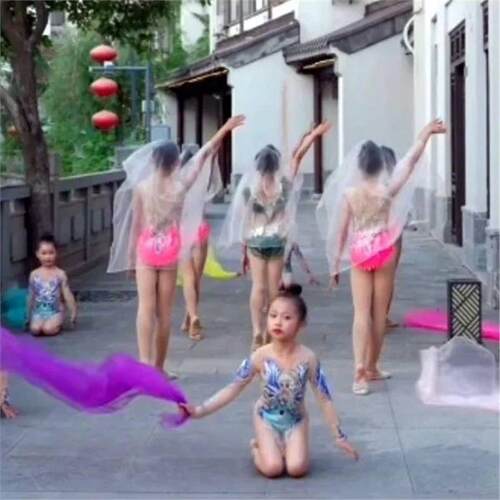 艺术体操表演三级舞蹈纱巾轻薄