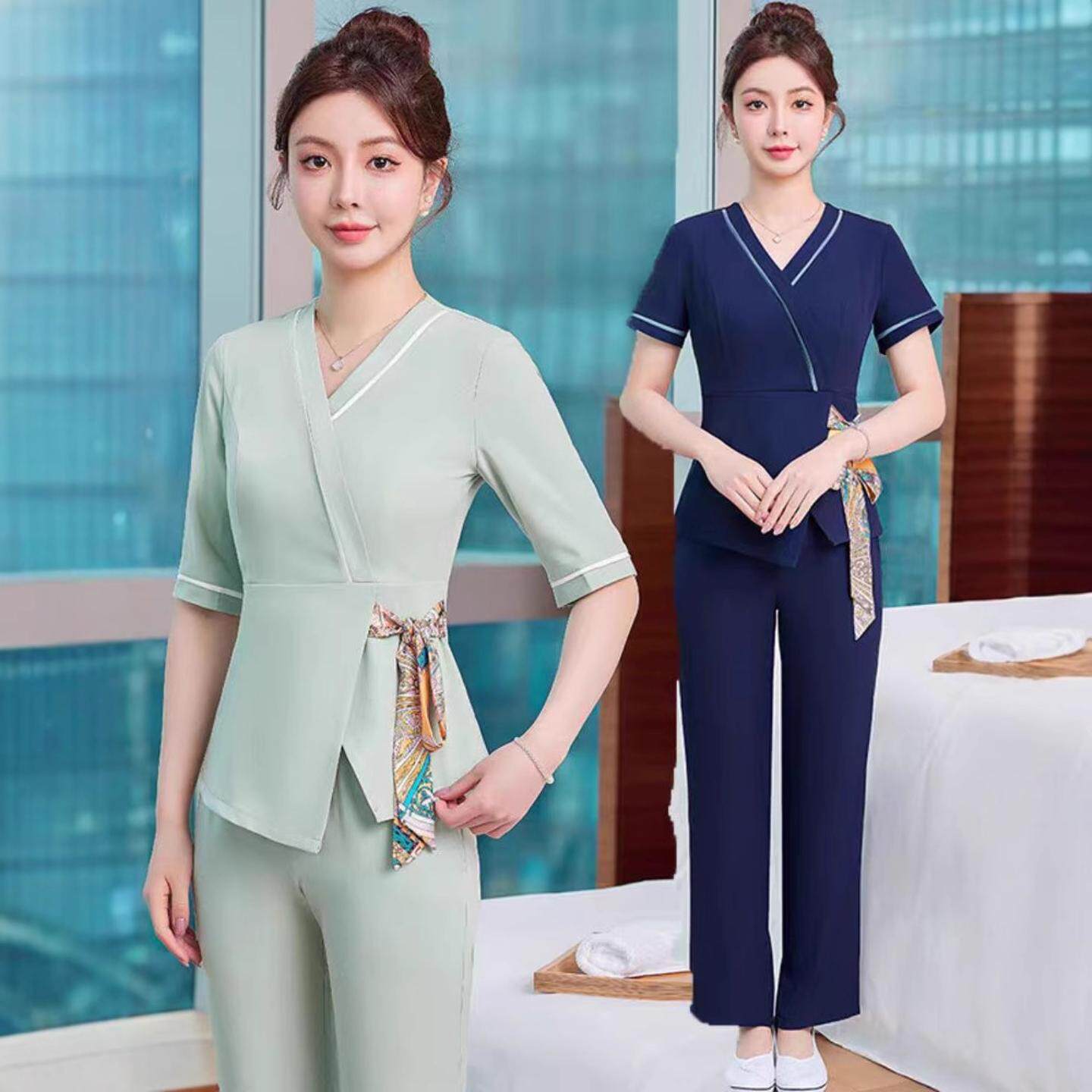 美容院前台工作服女足浴足疗皮肤