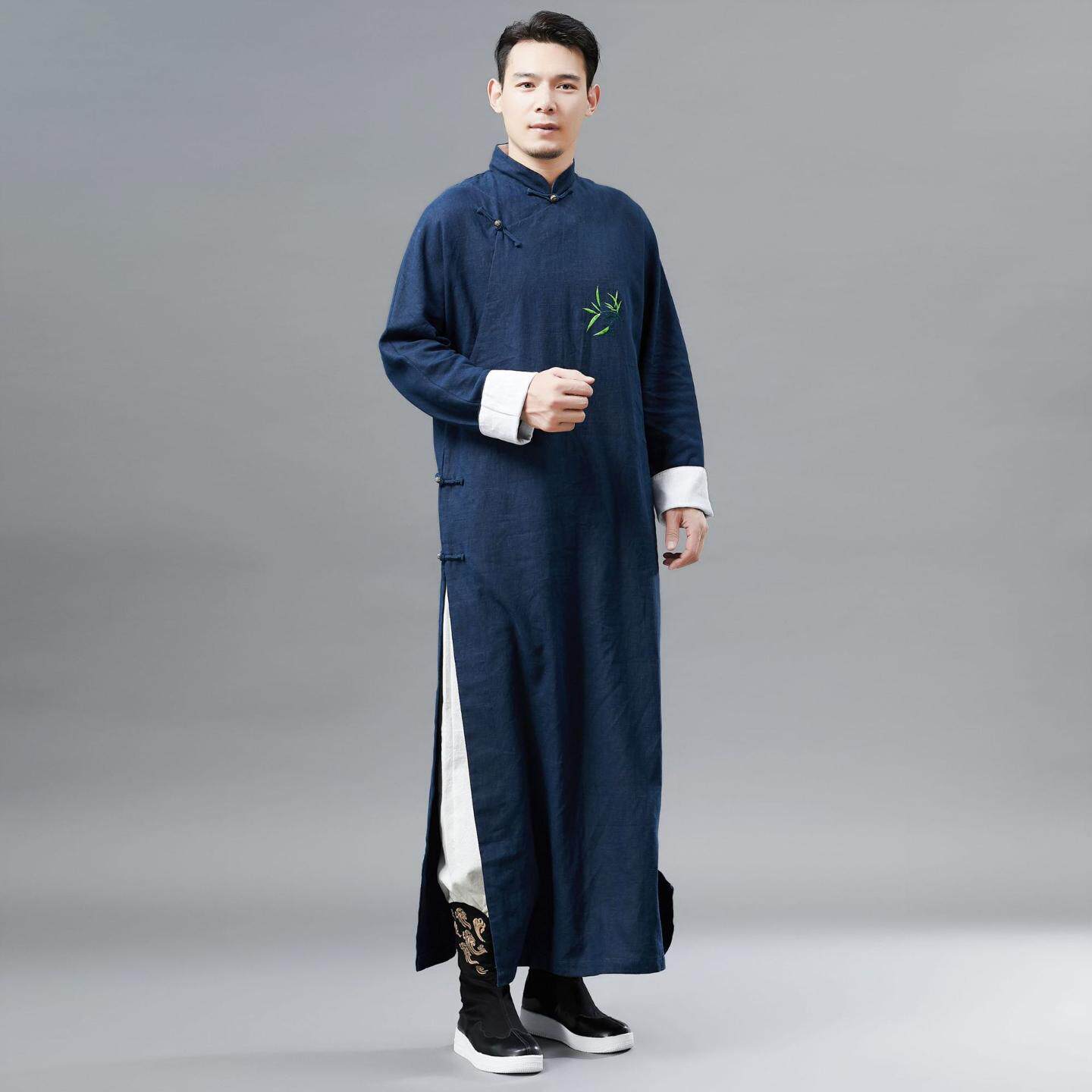 2025秋季新款绣竹长衫男装中国