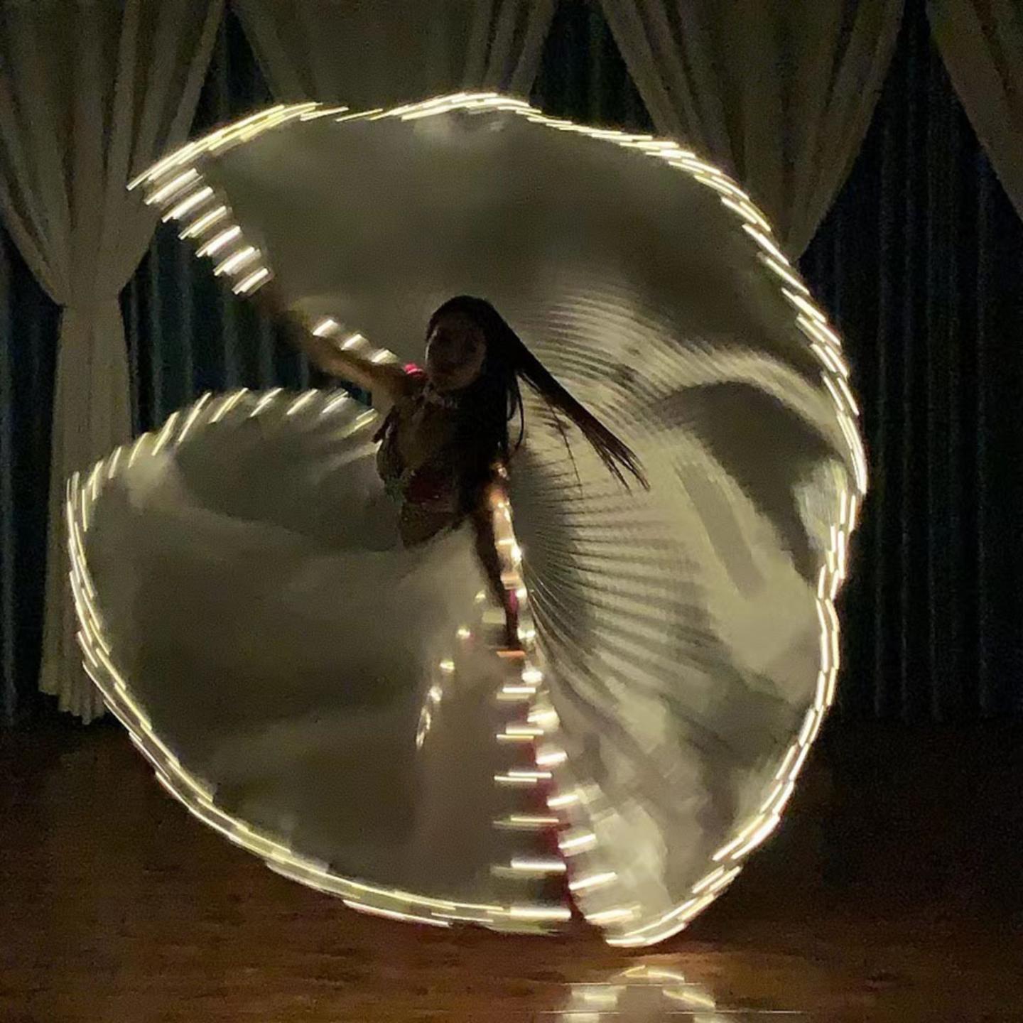 新款led发光翅膀道具银色黄灯