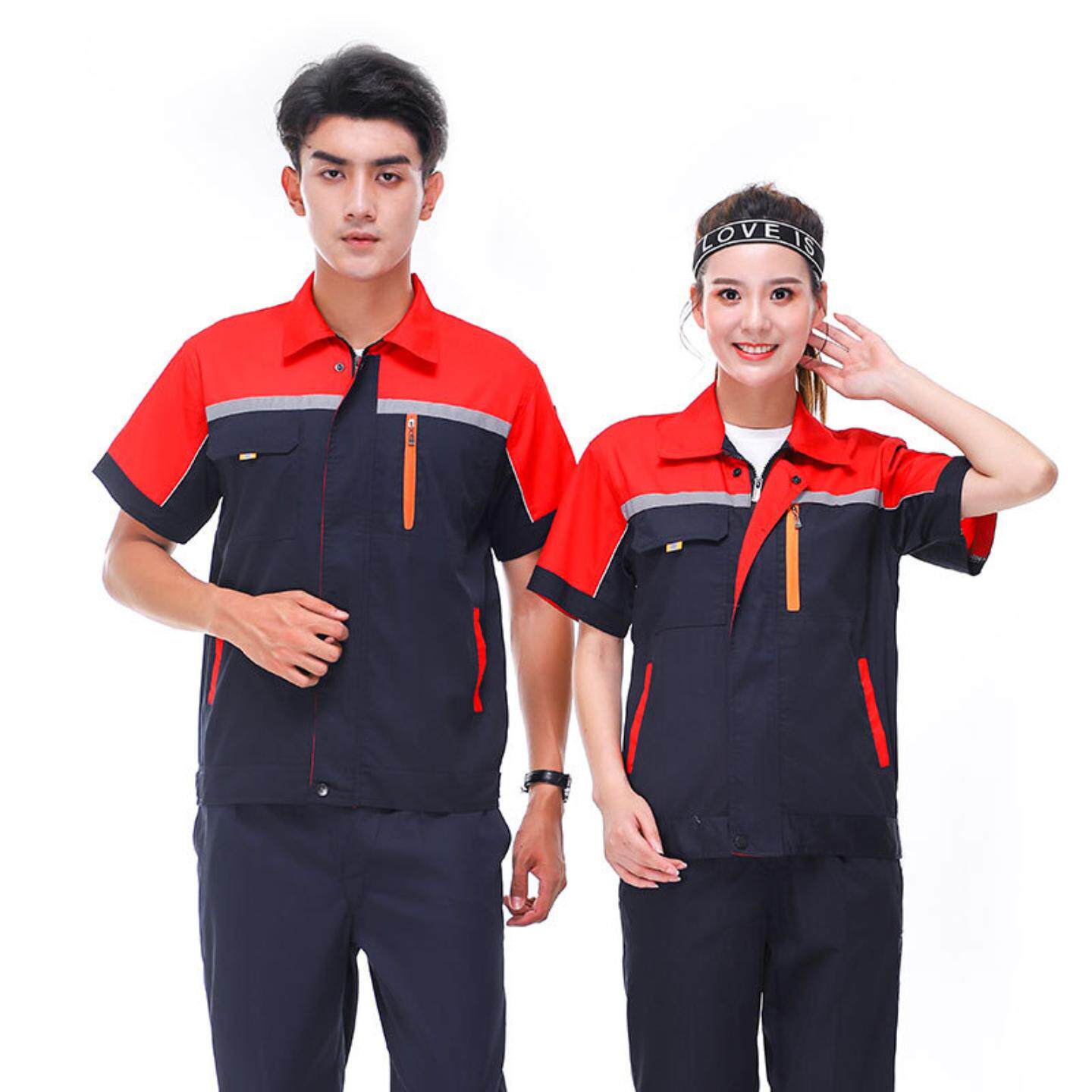 夏季短袖工作服套装工厂车间耐穿