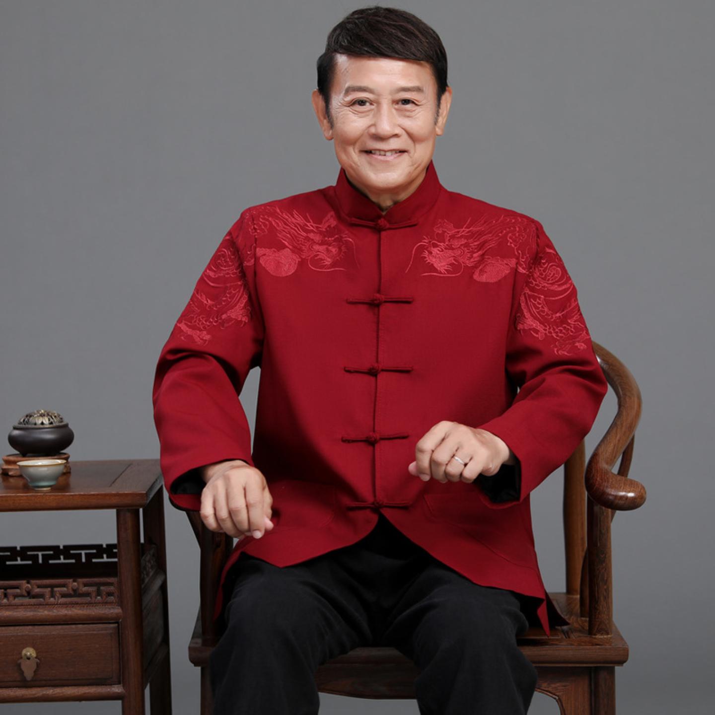 中式唐装男春秋季夹克外套中国风