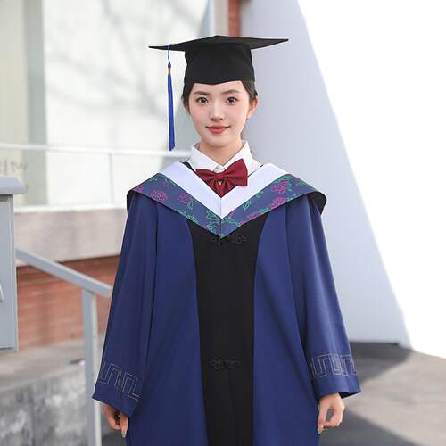 大学硕士研究生毕业服表演服蓝色