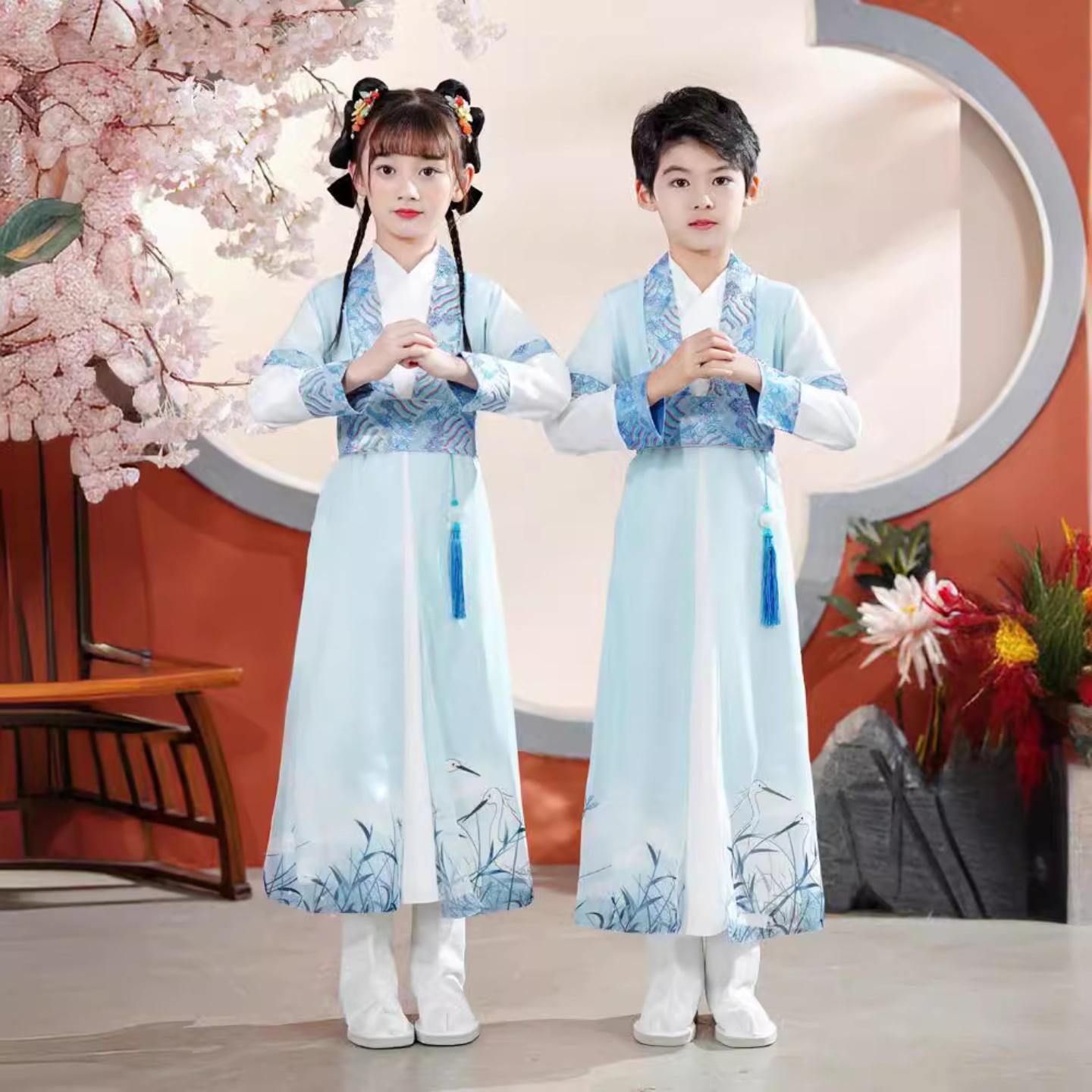 儿童国学服汉服男童小孩三字经