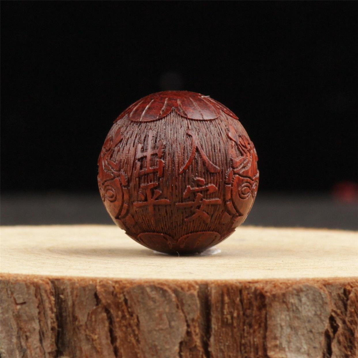 紫檀黑檀雕刻圆珠散珠大金刚崖柏手串手链配饰隔珠佛珠饰品粗20MM