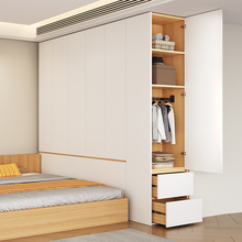 实木床尾衣柜小户型卧室家用儿童柜子窄柜带抽屉对开门衣橱可定制
