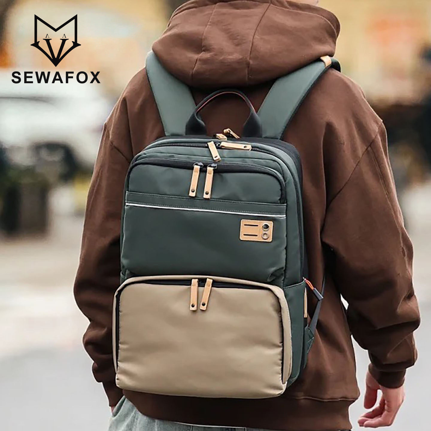 双肩包男士商务通勤轻便大容量防水多功能电脑包出差旅行背包书包