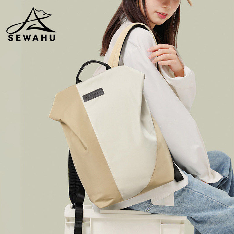 防水双肩包休闲通勤女大学生电脑包背包小众2025新款轻便旅行书包