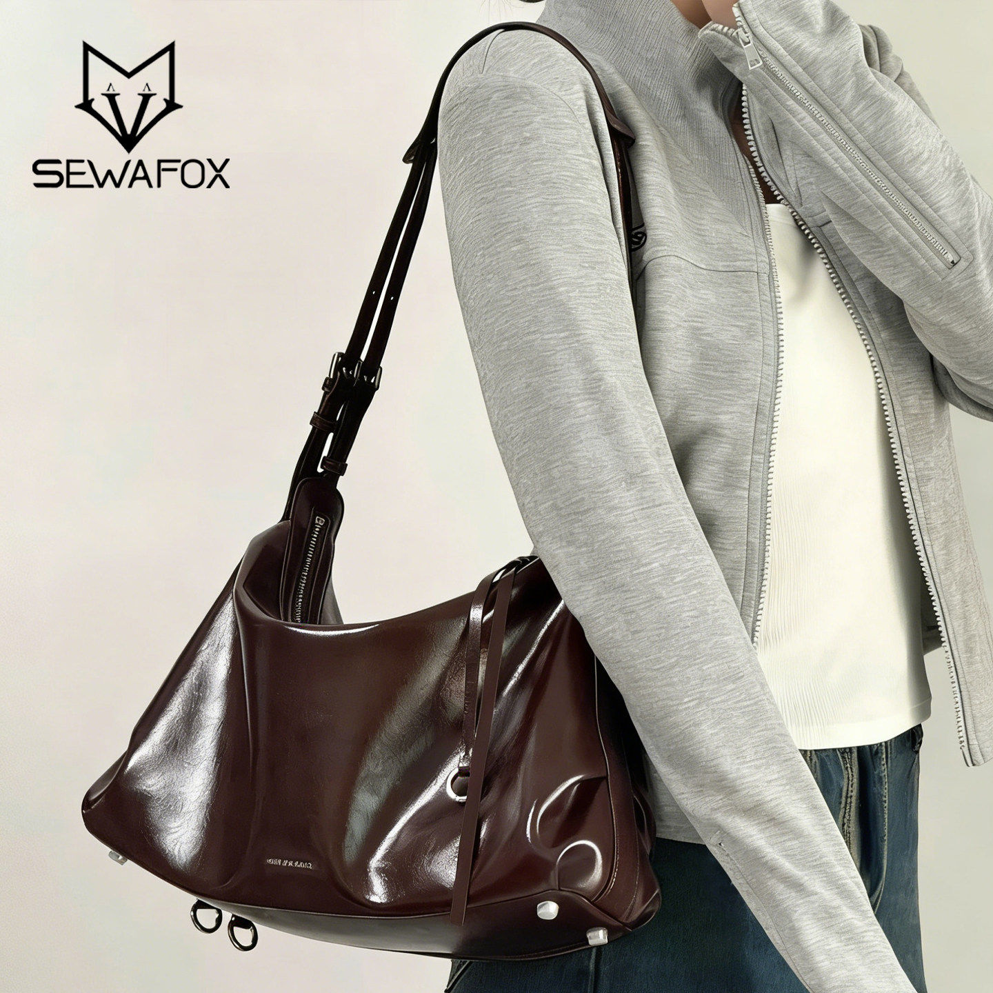 HOBO单肩斜挎大容量职场通勤时尚休闲托特包可调节极简腋下包女包