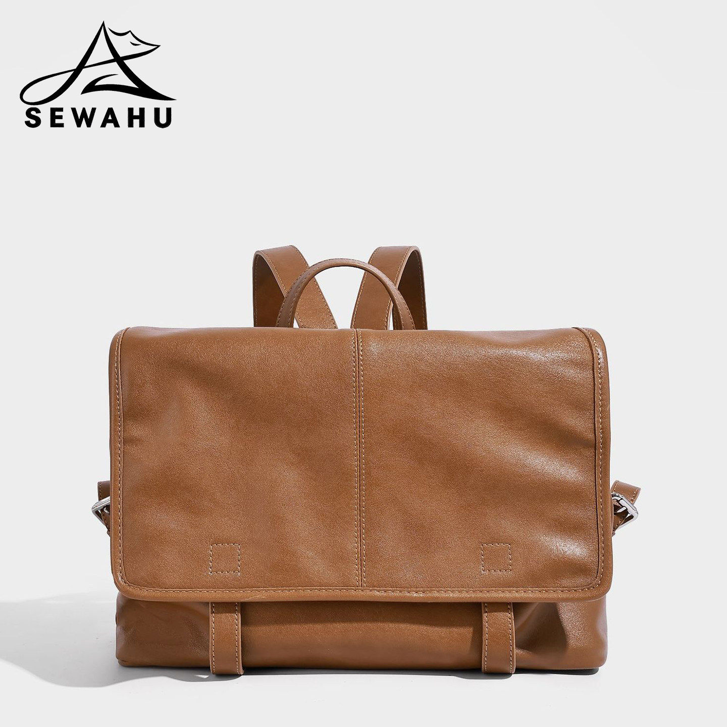 休闲双肩包女2026新款大容量上班通勤百搭背包高级感小众皮质书包