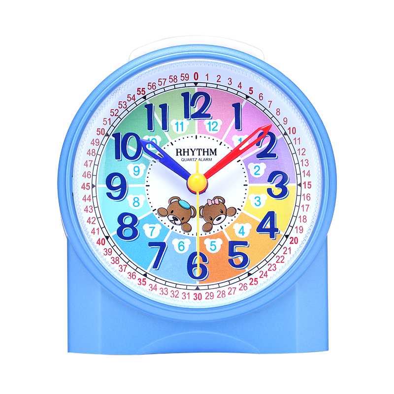 儿童闹钟小学生专用起床RHYTHM丽声叫醒男女孩带夜灯桌面静音时钟