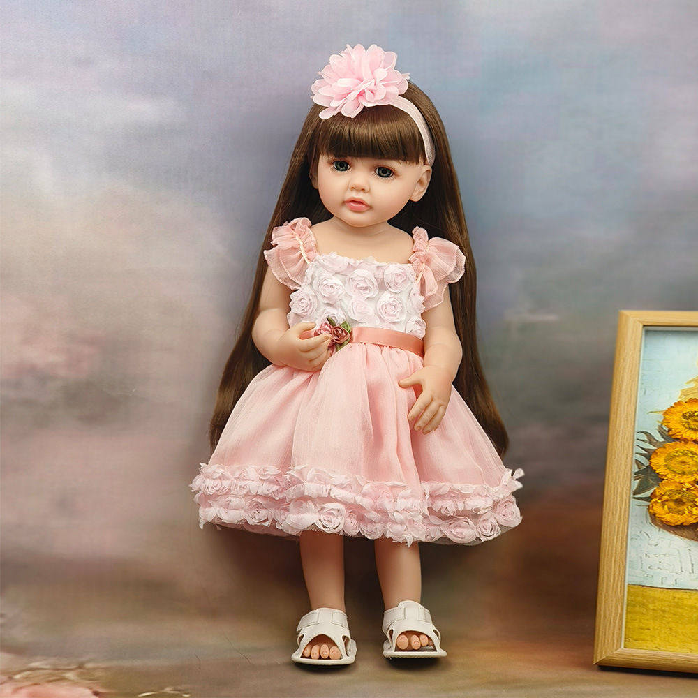 55cm Reborn Baby Doll 仿真婴儿重生娃娃 可洗澡陪伴娃娃玩具