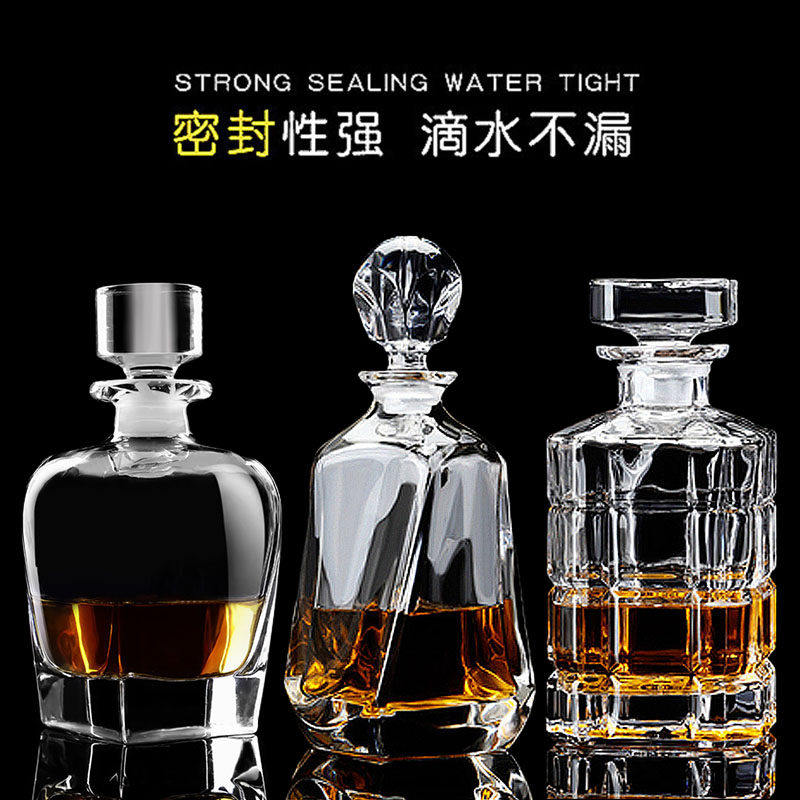密封水晶玻璃洋酒瓶红酒醒酒器白酒存储瓶分装瓶药酒瓶酒樽泡酒瓶