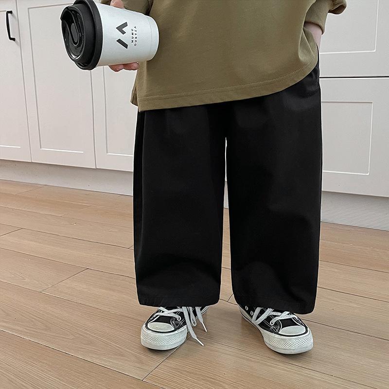 男童夏装休闲裤儿童2024新款春秋款韩版百搭长裤洋气直筒纯色裤子