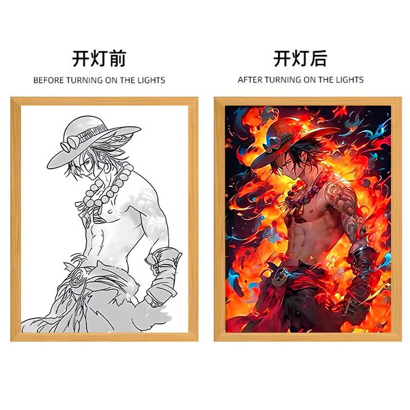 海贼王周边路飞索隆娜美灯光画