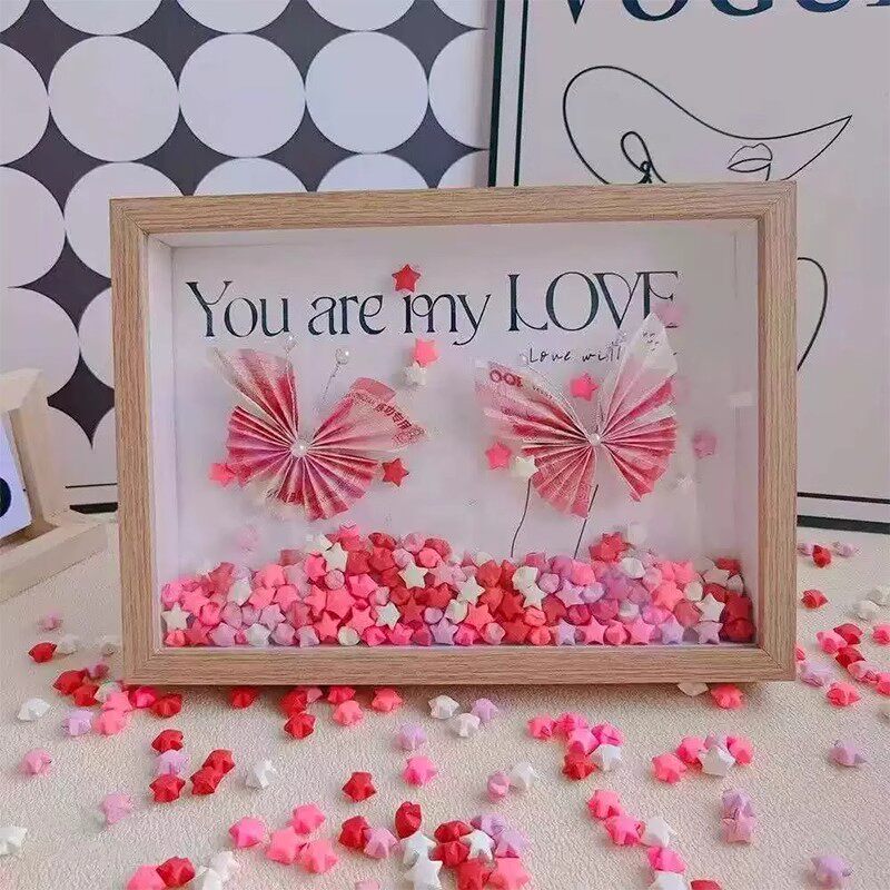 满天星有钱花相框手工diy相框