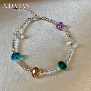 水晶多宝手链重工S925纯银碎银子手串2025新款小众高级感叠戴手饰