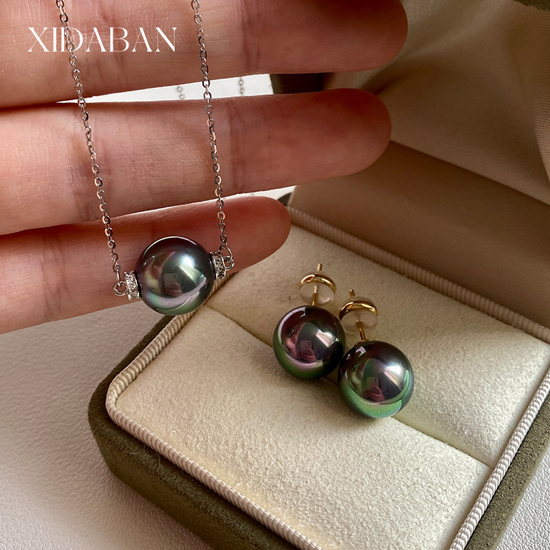 西大班孔雀绿路路通珍珠项链