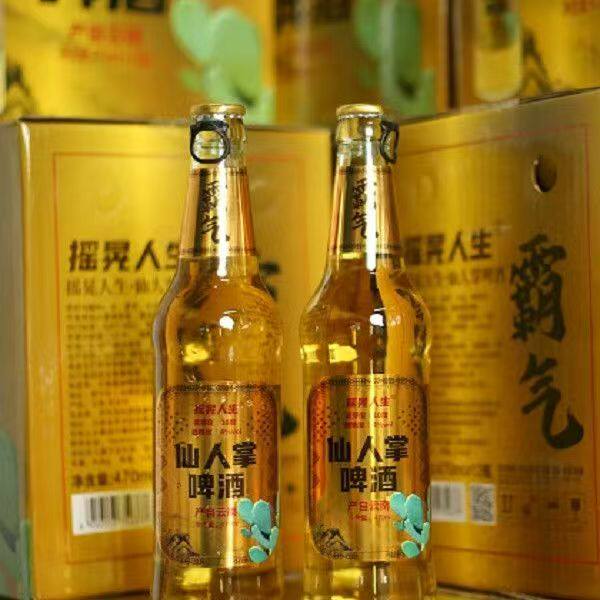 仙人掌啤酒云南黄啤熟啤8度甜蜜10度霸气新款玻璃瓶工厂直发