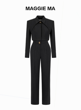 MA马婧设计师款经典黑色设计感气质干练套装515工作室原创MAGGIE