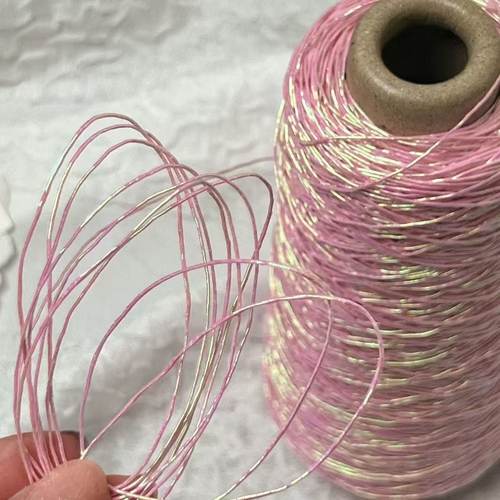 网红炫彩银色包芯纱Feve同款闪银特色编织线金银丝diy手工钩织包