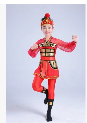 高档元旦节少儿古装花木兰儿童打鼓服小花旦戏曲表演服装服戏服演