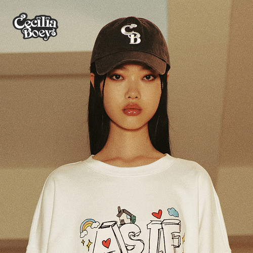 ceciliaboey立体绣字母鸭舌帽
