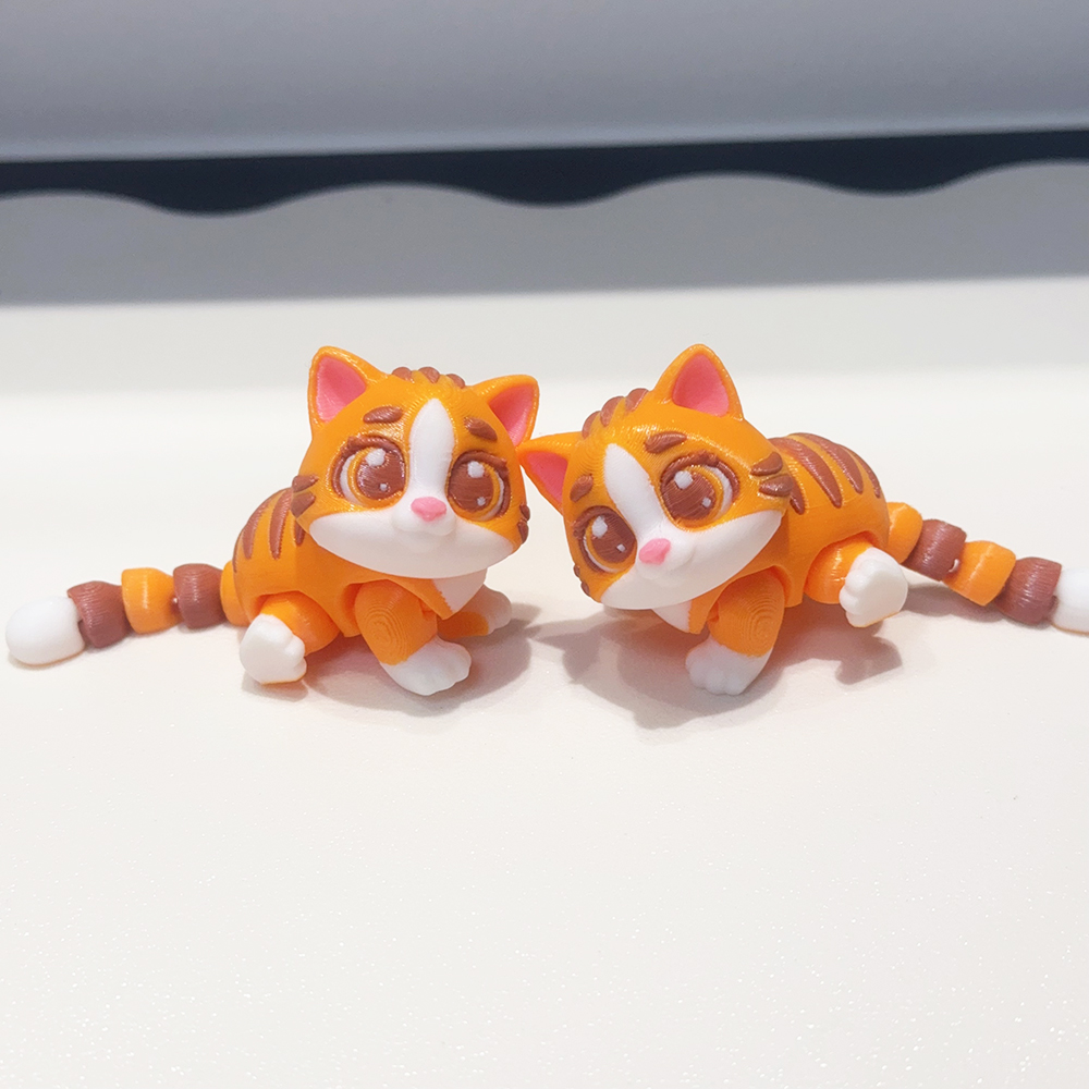 3D打印可爱呆萌小橙猫模型塑料玩具摆件桌面装饰雕塑摆件节日礼物