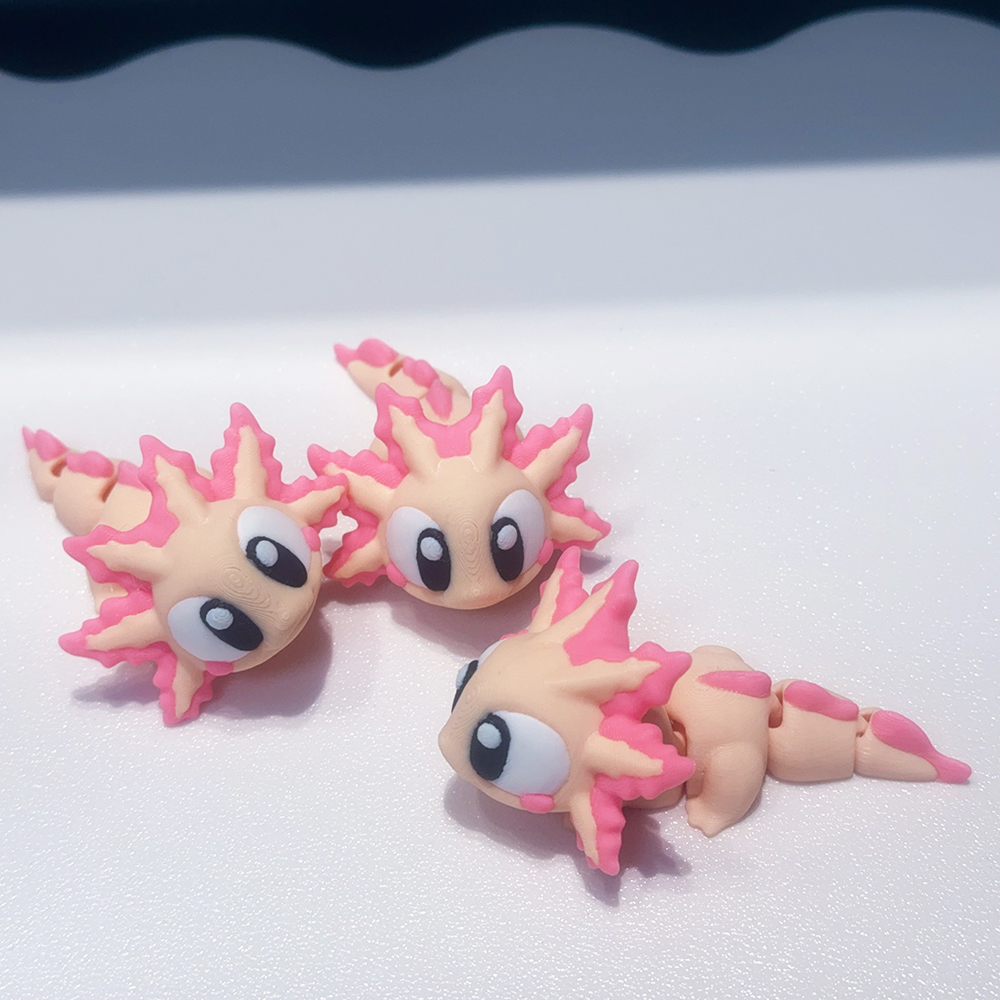 3D打印可爱呆萌的小蝾螈模型塑料玩具桌面装饰雕塑摆件节日礼物
