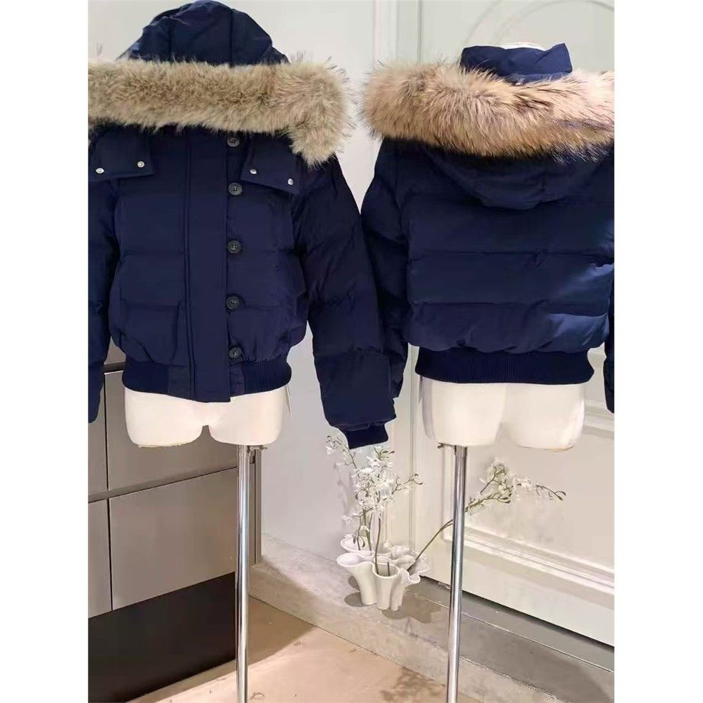 2025冬季新款韩版宽松显瘦连帽毛领短款羽绒服女加厚保暖外套