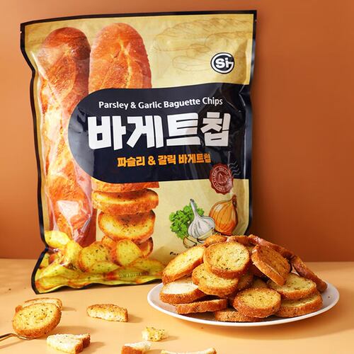 韩国进口SI蒜香面包干大蒜黄油法式风味早餐烤面包干零食400g年货