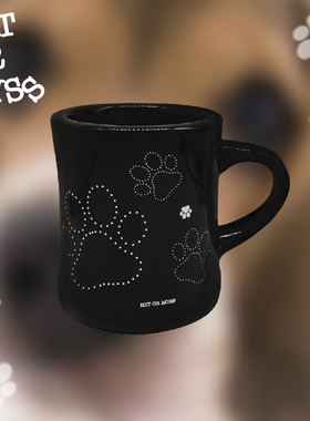 HIT OR MISS狗狗脚印马克杯收腰小狗杯子原创陶瓷咖啡水杯礼物