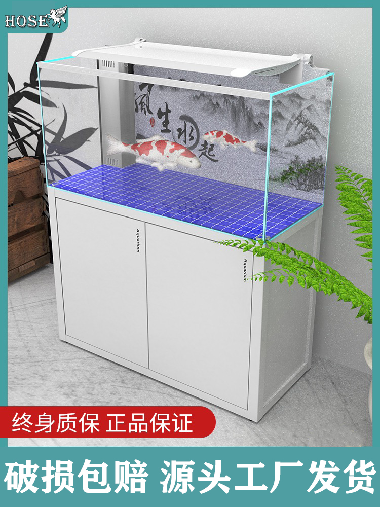 赫希超白鱼缸底滤生态溪流缸水族箱客厅免换水兰寿乌龟缸水草缸新