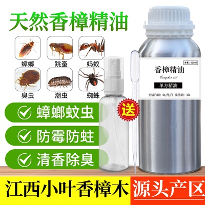 纯天然香樟精油樟脑驱虫驱蟑螂跳蚤杀菌止痒木家具防霉防蛀樟木油