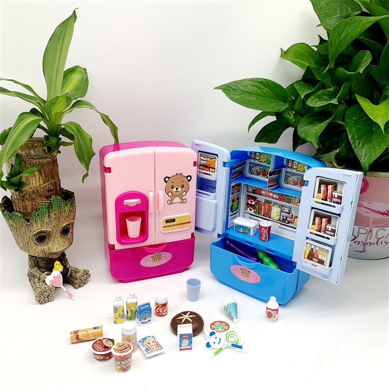 儿童仿真冰箱双开门小女孩过家家玩具套装厨房做饭益智玩具3-6岁