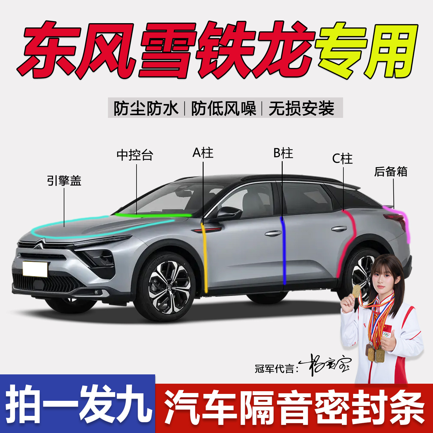 雪铁龙汽车专用ABC柱中控密封条
