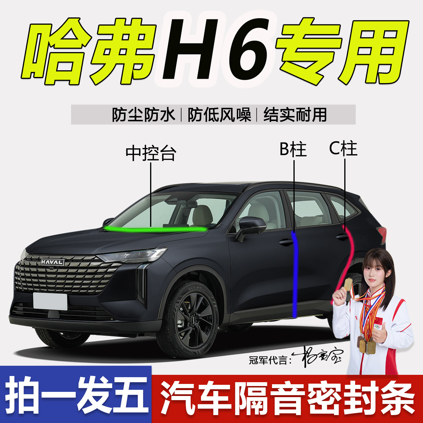 哈佛h6专用全系BC柱密封胶条